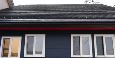 青と赤、平屋の屋根イメージ2